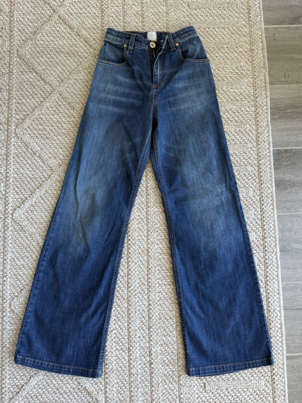 Eleventy Women's Dark Blue Wide-Leg Denim Jeans